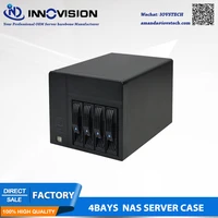 2021 new hot swap nas storage server chassis ipfs miner 4 drive bays 6gb sata backplane support mini itx motherboard