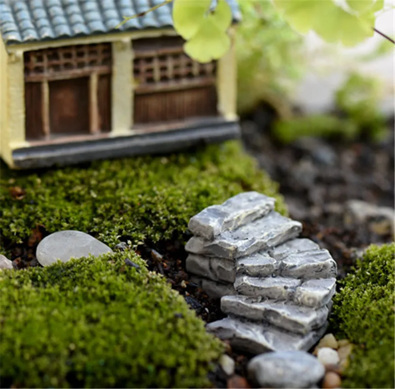 Серая каменная ступенька для лестницы миниатюрная сказочная садовая украшение