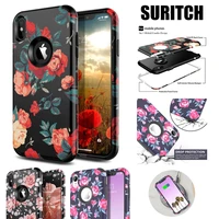360 degrees flower for iphone xs max x xr 7 case rose pattern hard case hybrid cover for iphone xr x xs max case cute unicorn
