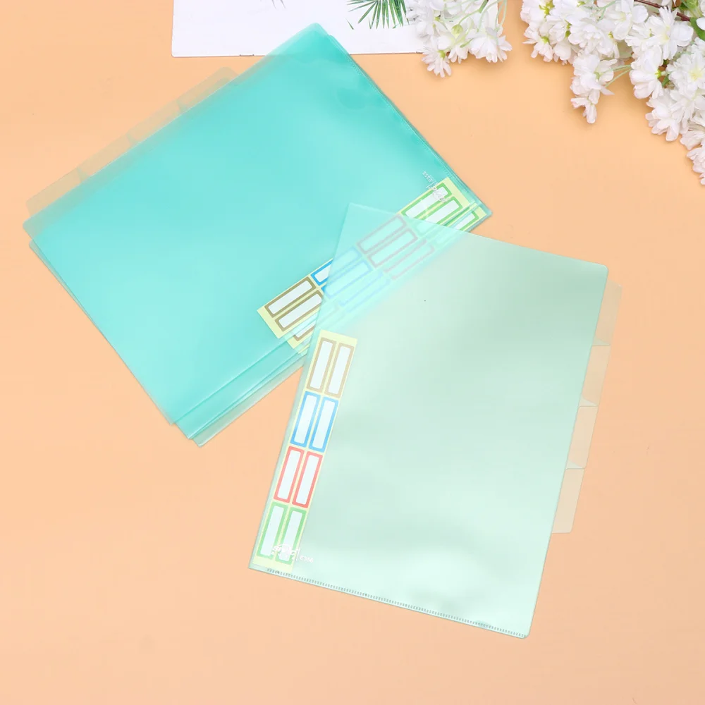 

5pcs Muti-color File Clips A4 Paper Holders Multi-page File Folders for Home School Office (Transparent, Red, Blue, Green and