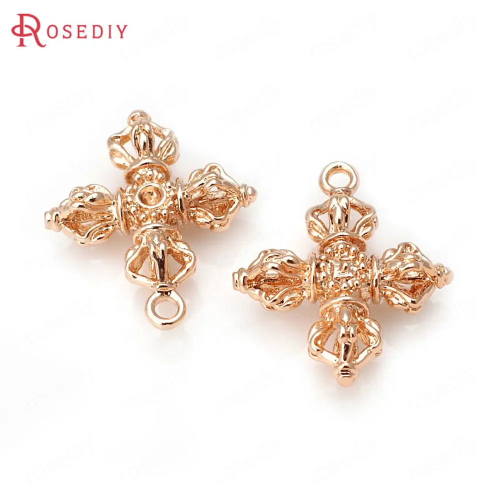 20 шт. античное серебро/12 24 к шампанское золотого цвета 23*20 мм Крест Phurpa Пест Ваджра