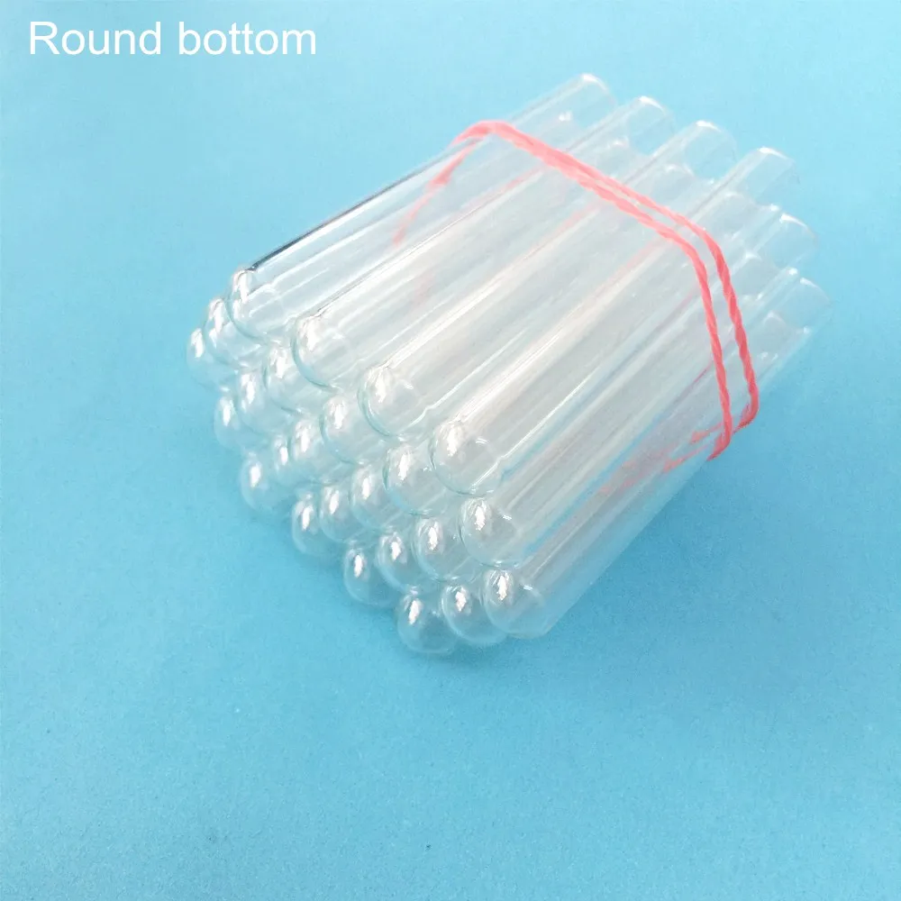 Стеклянная пробирка 10*75 мм плоская верхняя круглая нижняя высокотемпературная