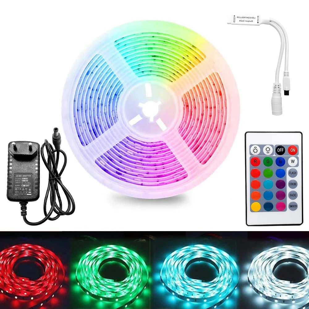 Цветная (RGB) 2835 Светодиодные ленты лента DC12V Водонепроницаемый RGB светодиодный