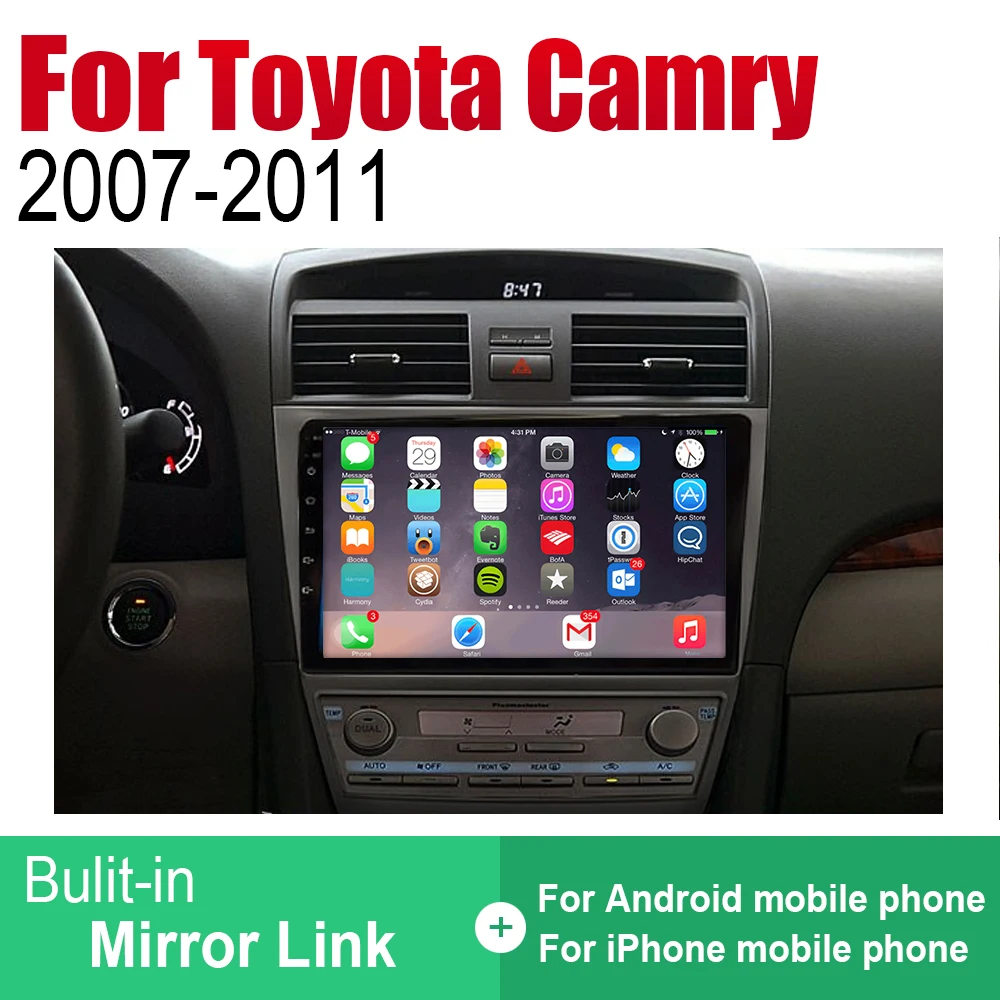 ZaiXi Android 2 Din Авто Радио для Toyota Camry 2007 ~ 2011 Автомобильный мультимедийный плеер gps