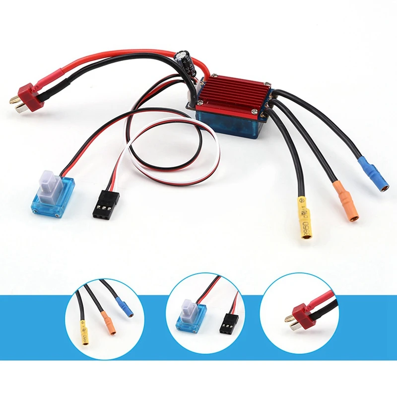 

2 Pcs RC Car Part: 1 Pcs 25A Brushless ESC Electric Speed Control Waterproof & 1 Pcs 20Kg Digital Servo with Metal Gear