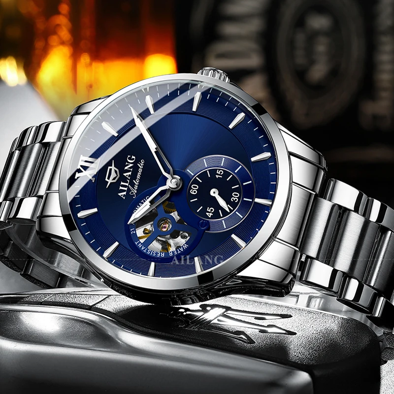 

AILANG Fashion BusinessTop Brand Luminous Waterproof Men's Watch Stainless Steel Simple Men Automatic Mechanical Watches 8627