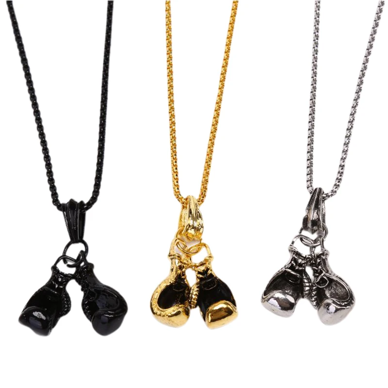 Hot New Fashion Mini Alloy Boxing Glove Necklace Fitness Unisex Jewelry Cool Charm Pendant For Men Boys Gift Choker | Украшения и