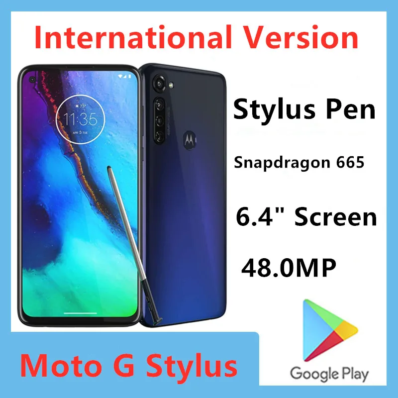 Motorola Moto G Stylus смартфон Snapdragon 99% Android 665 экран 10 0 дюйма 4 Гб ОЗУ 6 ПЗУ | Мобильные