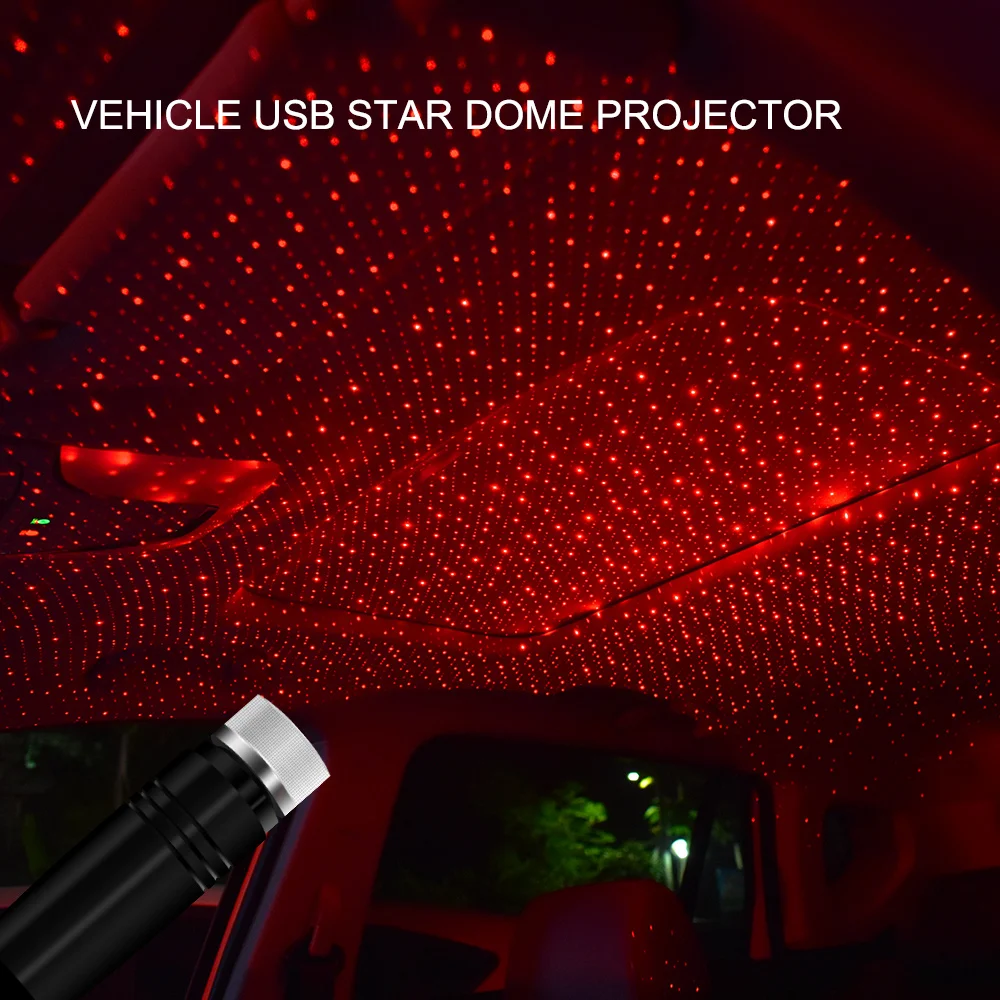 

LED Starry Laser Atmosphere Ambient Projector Car Roof Star Light Interior USB Auto Decoration Night Home Decor Galaxy Lights