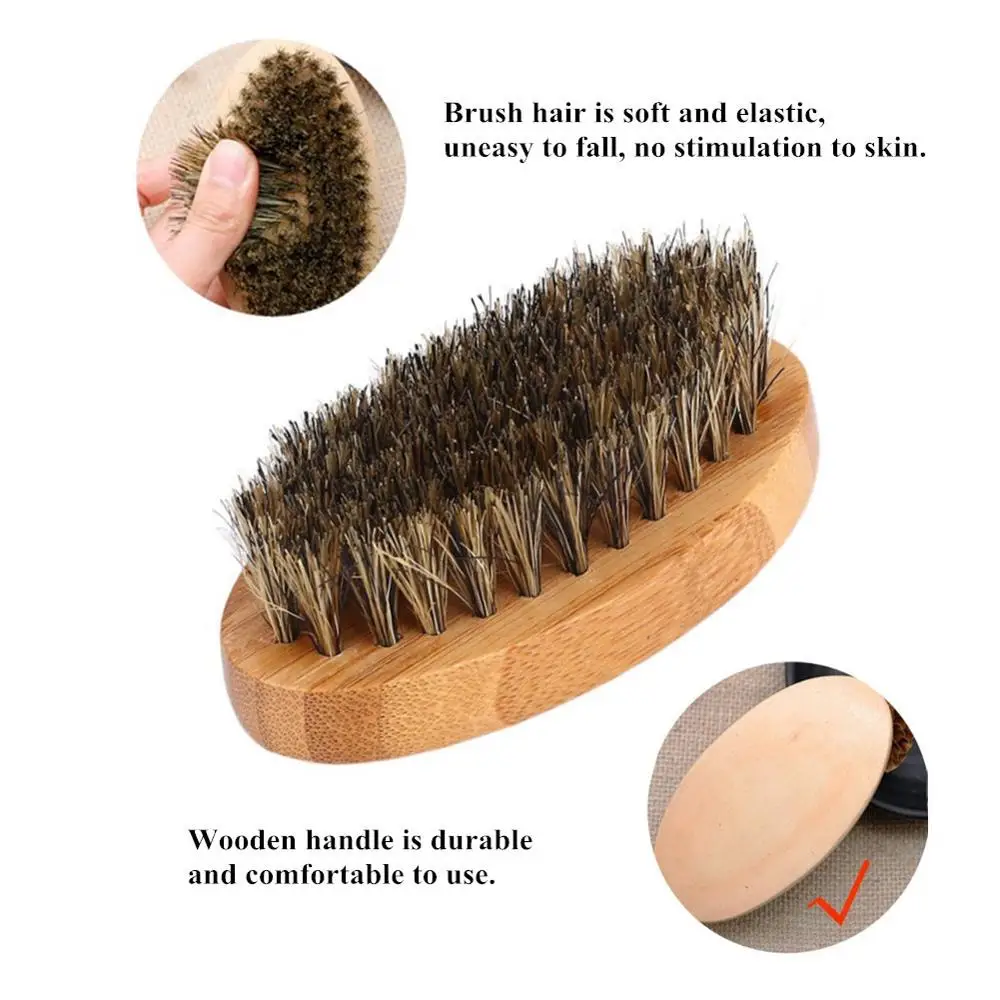 Натуральная щетка для бороды Hemu мужчин бамбуковый массаж лица который творит