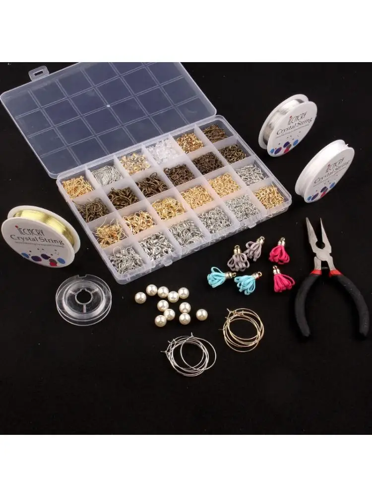 

3000Pcs Jewelry Making Kit with Jump Rings Screw Eye Pin Headpins Claw Clasps X7YA