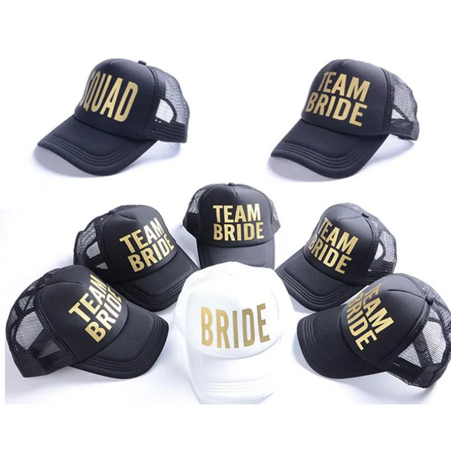 Свадебная бейсбольная кепка для невесты с золотым принтом сетчатая шляпа женщин