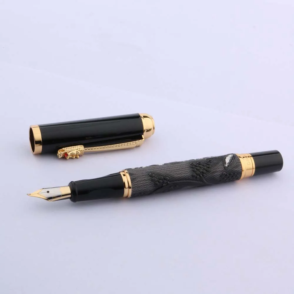 Вэнь серого цвета с золотой дракон клип перо для каллиграфии авторучка|pen quality|pen