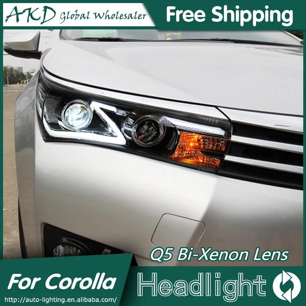 AKD автомобильный Стайлинг фары для Toyota Corolla 2014-2015 Altis СВЕТОДИОДНЫЙ DRL биксеноновый
