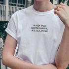 Женская футболка с надписью когда наши сестры сияют мы все сияют, женская модная футболка Tumblr со слоганом для феминизма, женская рубашка power ment, футболки, топы