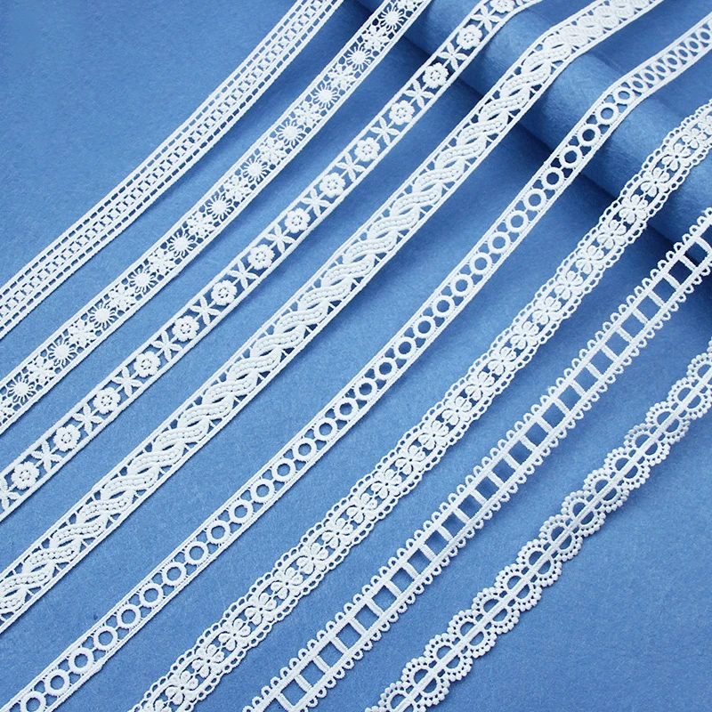 

100 ярдов, белая небольшая кружевная Цветочная рукоделие, ткань для шитья, отделка «сделай сам», ручная работа, одежда, юбка, подарок, аксессуары, свадебное украшение