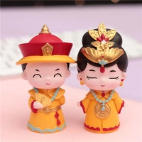 chinese emperor empress figurine resin queen ornament traditional costume home decoration cake topper miniature