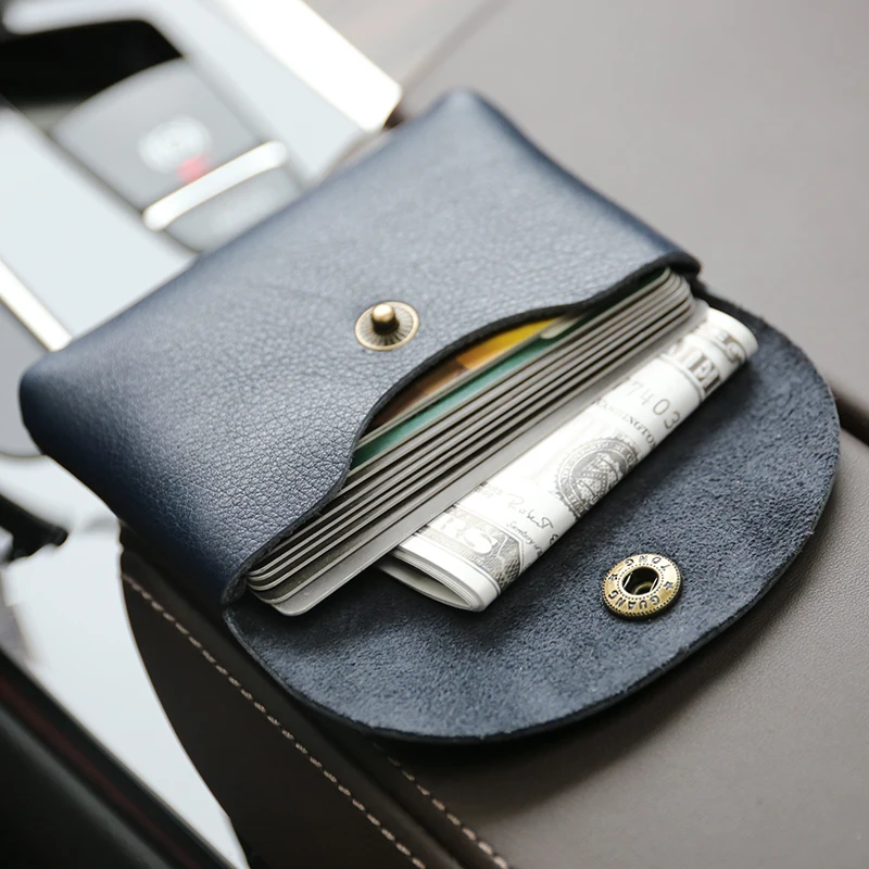 

Men's handmade soft leather mini coin purse women's simple leather retro coin bag card bag business card bag tide