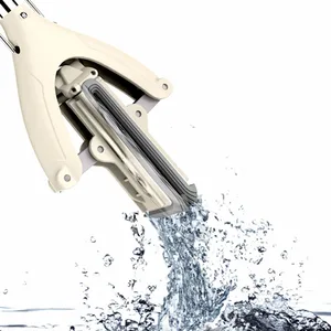 Популярная Складная швабра с губкой, бытовой инструмент для мытья пола, клей, хлопковая швабра, телескопический стержень из нержавеющей стали, Швабра для мытья без использования рук