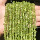 4-6 мм естественный неправильной формы Зеленые Бусины КАМЕНЬ Перидот гладкие свободные бусины-распорки для самостоятельного изготовления ювелирных изделий браслет ожерелье 15 дюймов нитка