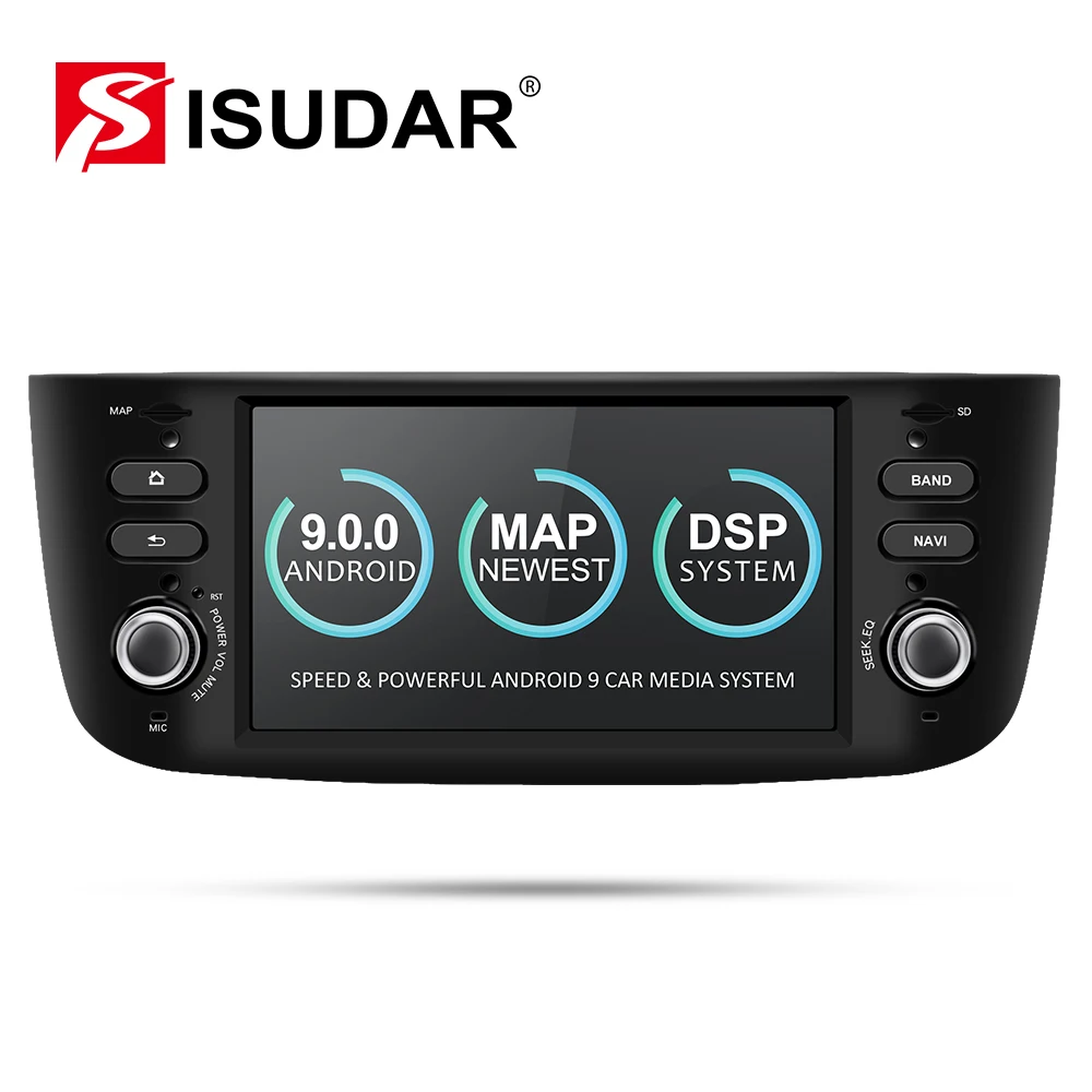 Isudar Автомобильный мультимедийный плеер 1 Din Android 9 для Fiat/Linea/Punto 2012- gps DVD Automotivo радио FM четырехъядерный DSP USB DVR