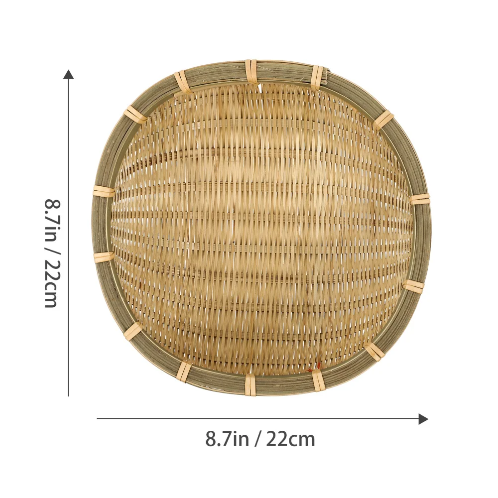 

1Pc Bamboo Woven Storage Basket Natural Household Dustpan Basket Light Brown