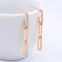 women earrings fashion trendy earrings symmetrical chain shaped stud earrings pendant gold color sweet surprise for girlfriend