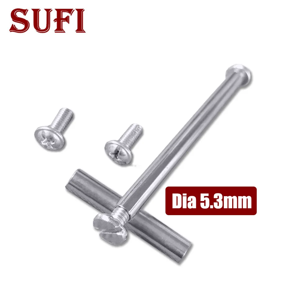 

10pcs M4 Inner Thread Metal Hollow Tube Connection Straight Tube Iron Chrome Inner Thread Tube Both Ends With M4 Flat/Pan Screw