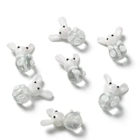 pandahall 1 pc 2528mm handmade lampwork beads rabbit animal cute sweet white perfect for jewelry handcraft craft diy findings