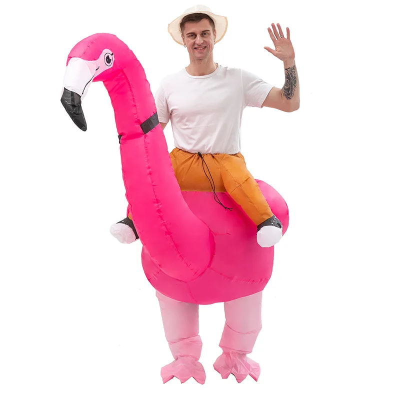 

Funny Inflatable Flamingo bird Cartoon character Mascot Costume Advertising Adult Fancy Dress Party Animal carnival props gift