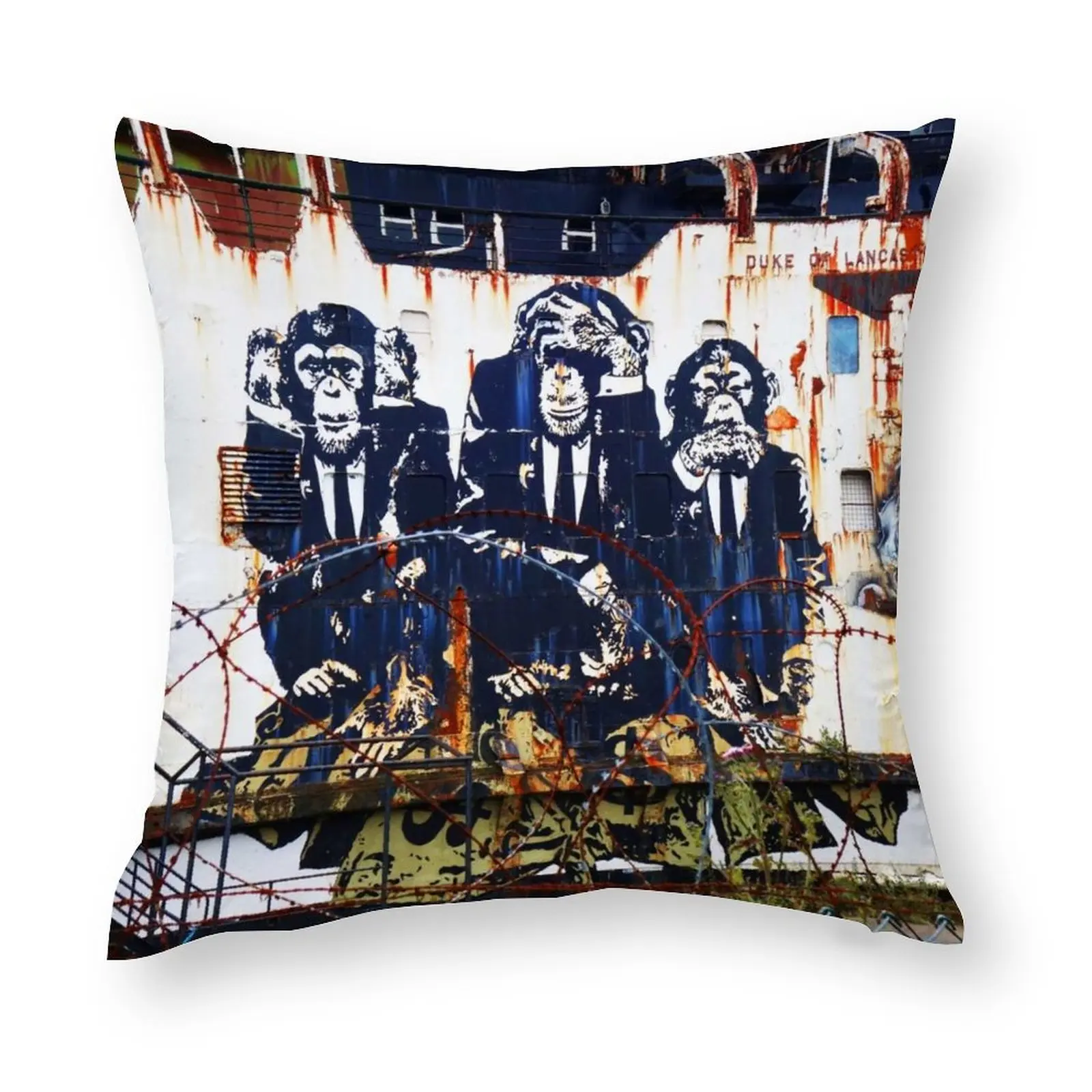 

Наволочка с рисунком граффити Бэнкси, декоративная наволочка с распылителем, подушка для сиденья, Прямая поставка, двусторонний подарок из ...