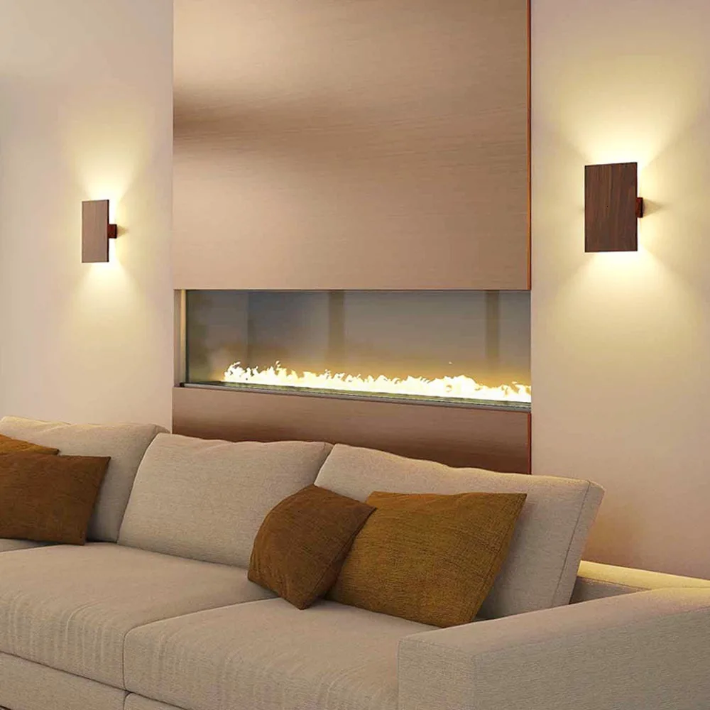 Modern Nordic Wood Eclipse LED Wall Lamp Sconce Light Home Porch Bedroom Bedside Lighting Fixture Art Decor | Лампы и освещение
