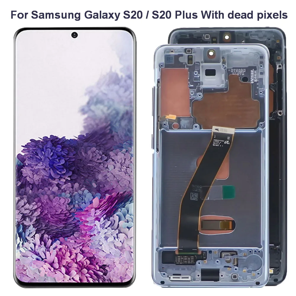 Pantalla Lcd para Samsung Galaxy S20, G980, G980F, digitalizador de pantalla t&aacute;ctil para s20 plus, G985, G985F, S20 +, con montaje de Marco-0