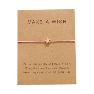 10*7,5 см наклейка с картой желаний Регулируемый тканевый браслет модные украшения подарок, женщины, мужчины, дети