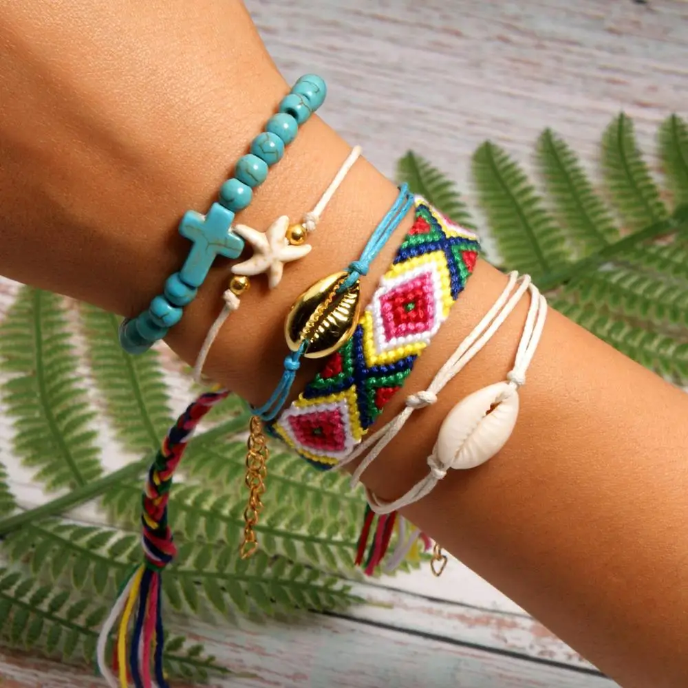 BRAVEKISS 22 Цвета Vsco оболочки браслеты "Joyas" Комплект для друзья ручной river dale Boho Femme Богемные аксессуары BPB0517 - Окраска металла: 16
