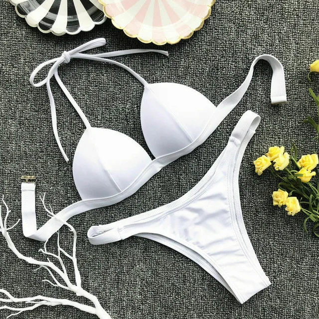

Summer Women Holiday Beach Padded Push-up Bra Swim Set Beachwear Bathing Suit