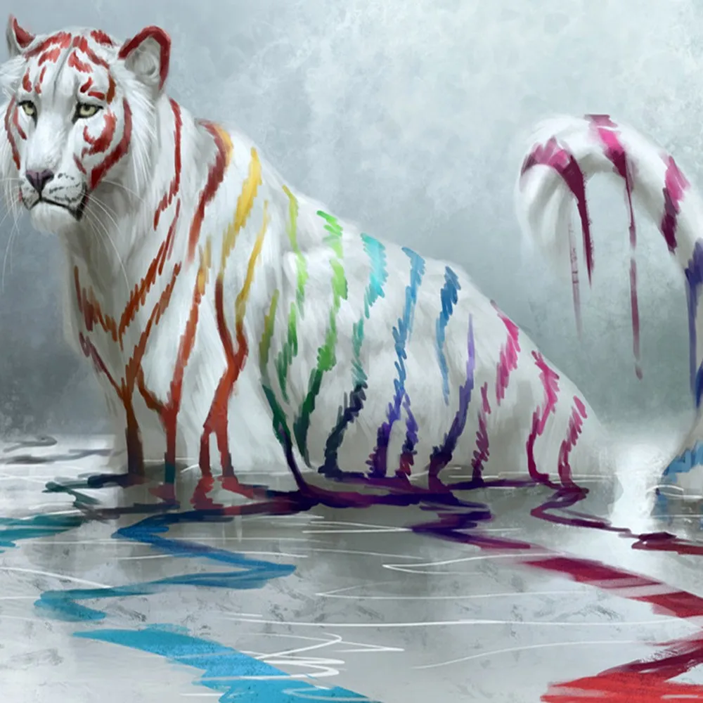 DIY полимерная мозаика абстрактный Тигр леопардовый узор вышивка крестиком 5D