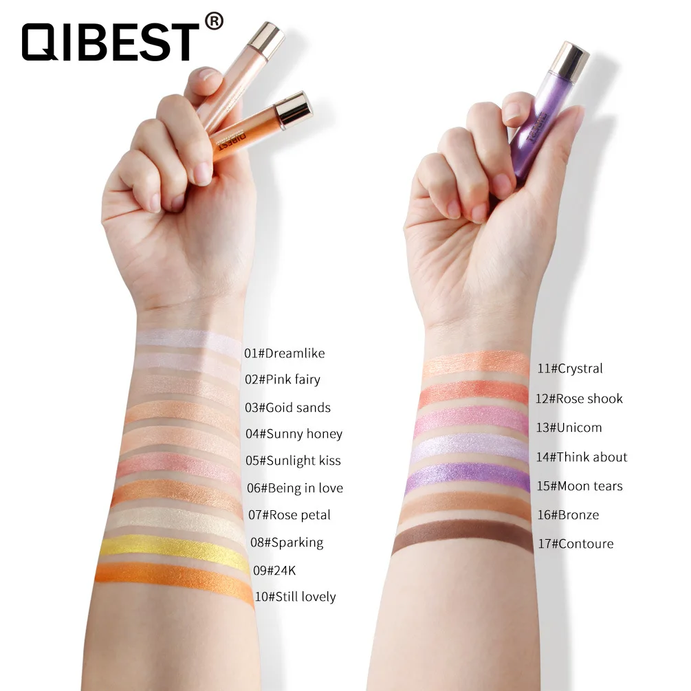 Лидер продаж блестящие тени для век Qibest 17 цветов оптовая продажа макияж |