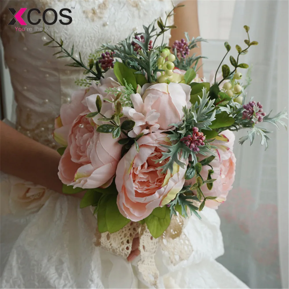 Xcos Roamtic 2019 Wedding Flowers Bridal Bouquets Artificial Silk For Decor Bohemian Bride Bouquet de Mariage | Свадьбы и торжества