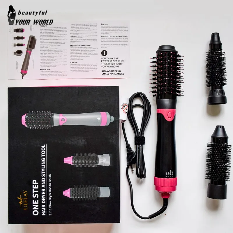 

Multifunctional Hair Dryer 3 In 1 Blow Dryer Professional Hairdryer Hair Style Tools with Whold Air Nozzle Hair Dryer Brush