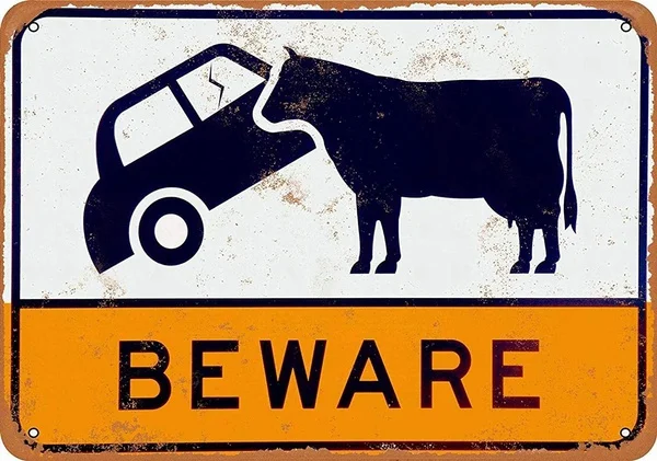 

Beware For The Bull Tin Sign art wall decoration,vintage aluminum retro metal sign