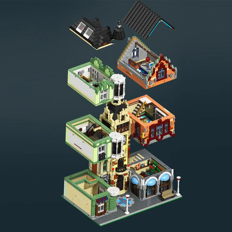 

IN Stock 6771 PCS 89103 MOC-21266 Clock Tower Square Building Blocks Assembled Bricks Architecture Model Sets Gifts for Kids