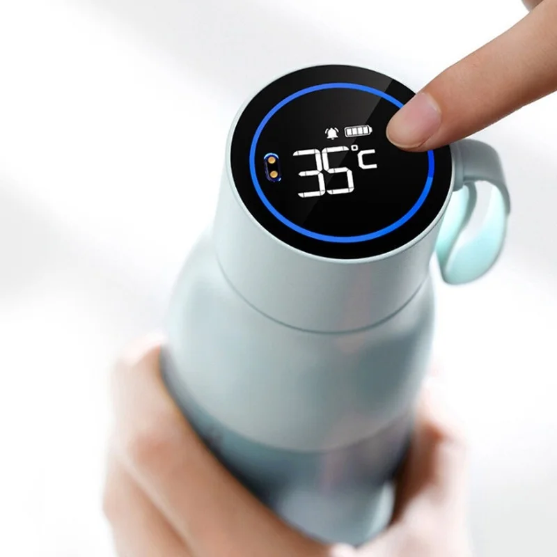 

450ml Water Bottle Vacuum Thermos LCD Temperature Display Test Water Quality bluetooth APP Insulated Cup Magnetic Charging