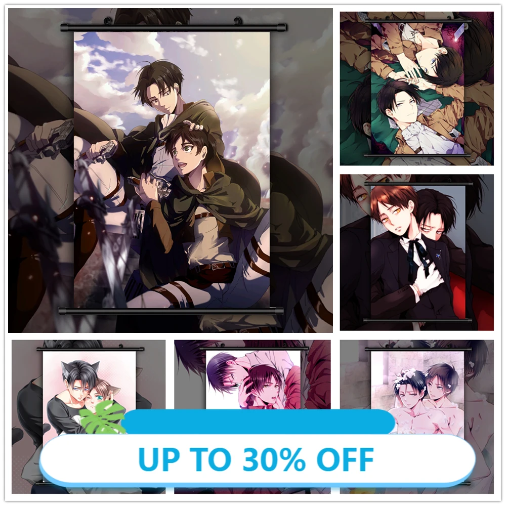 

Canvas Painting Anime Posters Attack on Titan BL Eren X Levi Anime Manga Wall Decor Wall Art Picture Room Decor Home Decor