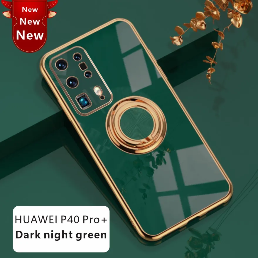 

【Dark night green】All inclusive electroplated silica gel shell Original Case For Huawei P40 pro+ Luxury Soft Protector Cover