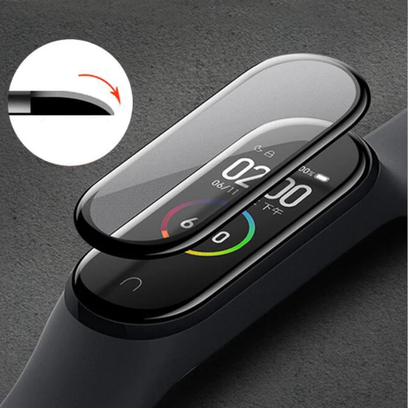 

3D Curved Edge Full Coverage miband Soft Clear Protective Film Cover For Xiaomi Mi Band 4 band4 Screen Protector Guard(Not Glass