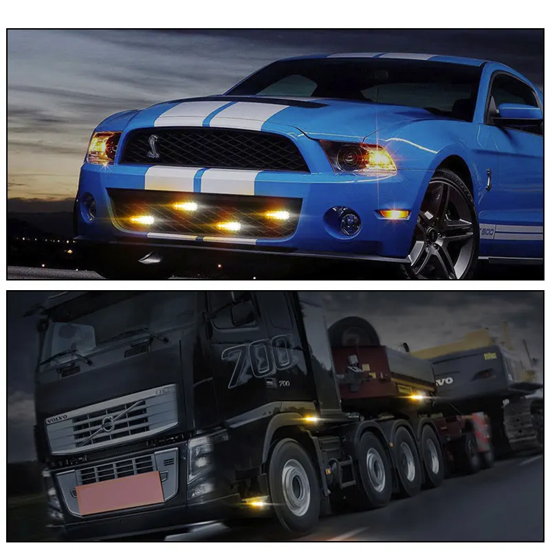 Авто Стайлинг ярко белого и желтого цвета красные Синие 4 светодиодный