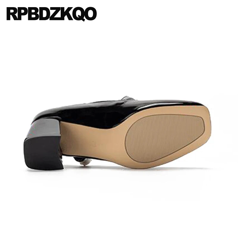 Туфли-лодочки женские вечерние из лакированной кожи с квадратным носком и