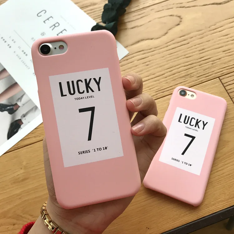 

Чехол для Телефона iPhone 6 7 8 Plus чехлы с розовыми буквами счастливые буквы 7 Твердые чехлы из поликарбоната чехол для iPhone X Модный чехол capa