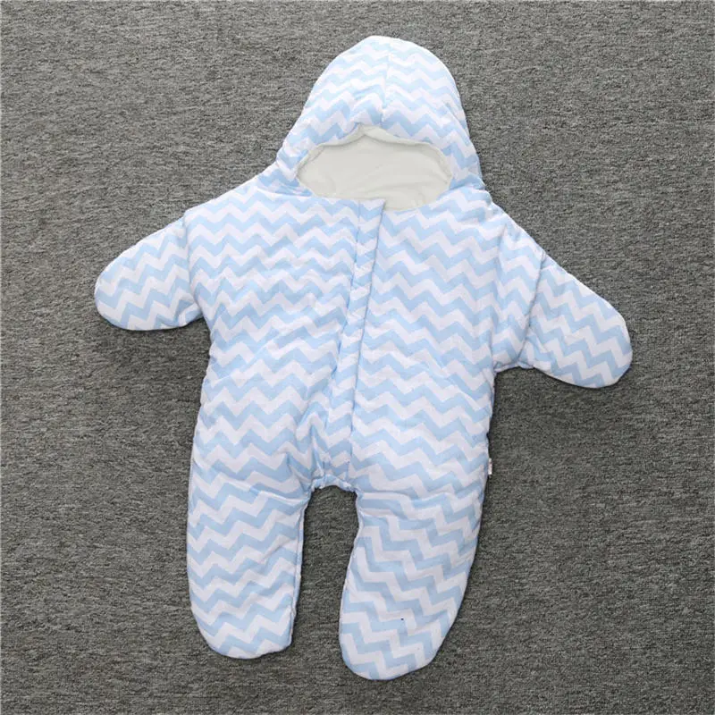1 pcs blue Зимние теплые спальные мешки для новорожденных, пеленание для завёртывания для пеленания, утепленные спальные мешки, одеяло для сна для малышей - Цвет: 1 pcs blue
